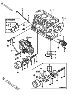  Двигатель Yanmar 4TNE84-G1A, узел -  Система смазки 