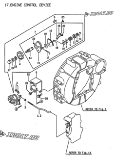  Двигатель Yanmar 4TNE84-G1A, узел -  Блок управления двигателем 