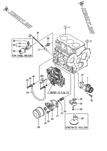  Система смазки двигателя Yanmar 3TNE78AC-G1A