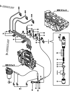  Двигатель Yanmar 3TNE78A-G2A, узел -  Форсунка 