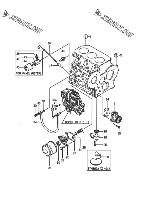  Система смазки двигателя Yanmar 3TNE82A-G1A