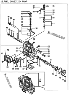  Двигатель Yanmar 3TNE88-SA, узел -  Топливный насос высокого давления (ТНВД) 