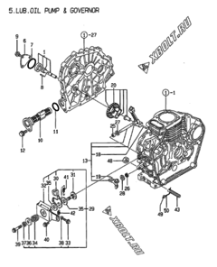  Двигатель Yanmar L40AE-DEPTM, узел -  Масляный насос 