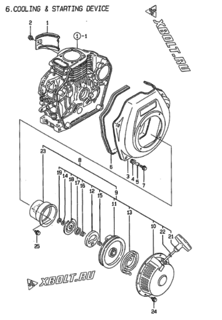  Двигатель Yanmar L40AE-DPTM, узел -  Пусковое устройство 