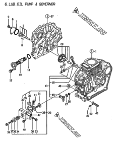  Двигатель Yanmar L48AE-D(EGTM, узел -  Масляный насос 