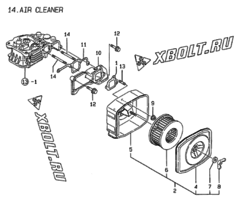  Двигатель Yanmar L60AE-D(EGTM, узел -  Воздушный фильтр 