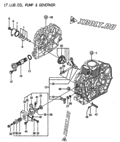  Двигатель Yanmar L60AE-D(EGTM, узел -  Масляный насос 
