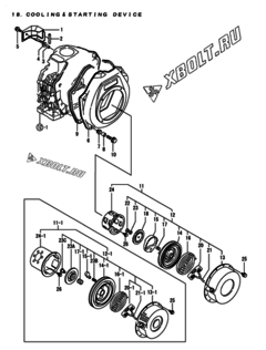  Двигатель Yanmar L60AE-D(EGTM, узел -  Пусковое устройство 