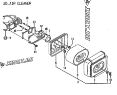  Двигатель Yanmar L100AED(EGTM, узел -  Воздушный фильтр 