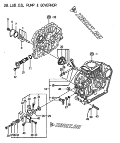  Двигатель Yanmar L100AED(EGTM, узел -  Масляный насос 