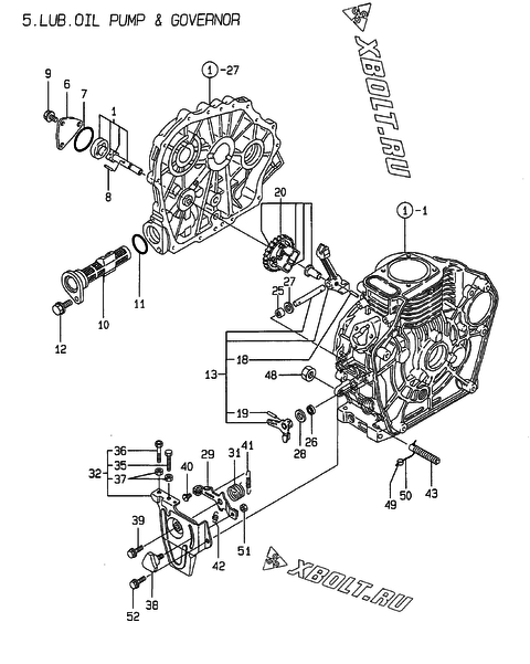  Масляный насос двигателя Yanmar L48AE-DE