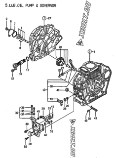  Двигатель Yanmar L48AE-DI, узел -  Масляный насос 