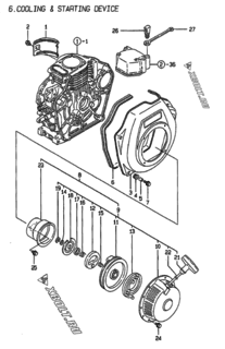  Двигатель Yanmar L48AE-DEI, узел -  Пусковое устройство 