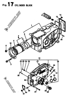  Двигатель Yanmar TF110M(E,H,L, узел -  Блок цилиндров 