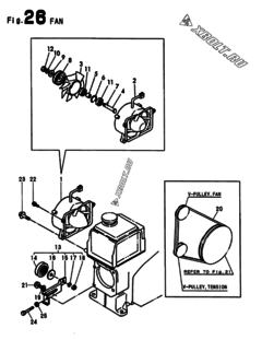  Двигатель Yanmar TF120M(E,H,L, узел -  Вентилятор 