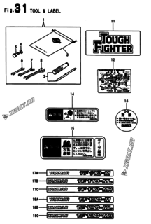  Двигатель Yanmar TF120M(E,H,L, узел -  Инструменты и шильды 