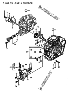  Двигатель Yanmar L40AE-DB, узел -  Масляный насос 