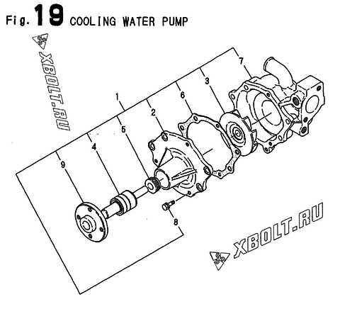  Водяная помпа двигателя Yanmar 6GS110-SE