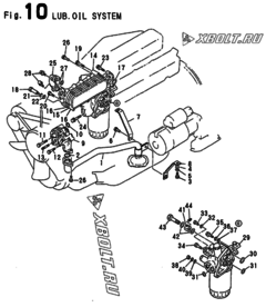  Двигатель Yanmar 6G110T-SE, узел -  Система смазки 