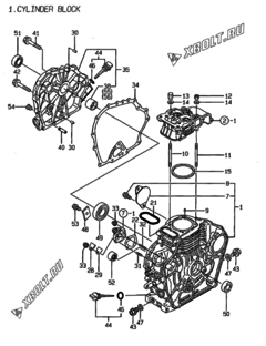  Двигатель Yanmar L48EE-DEG, узел -  Блок цилиндров 