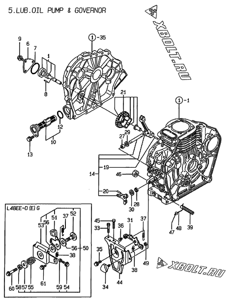  Масляный насос двигателя Yanmar L48EE-DEG