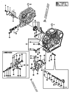  Двигатель Yanmar L100EE-DEP, узел -  Масляный насос 
