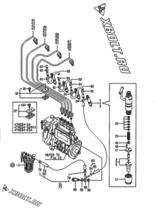  Двигатель Yanmar 4TNE84-G1A01, узел -  Форсунка 