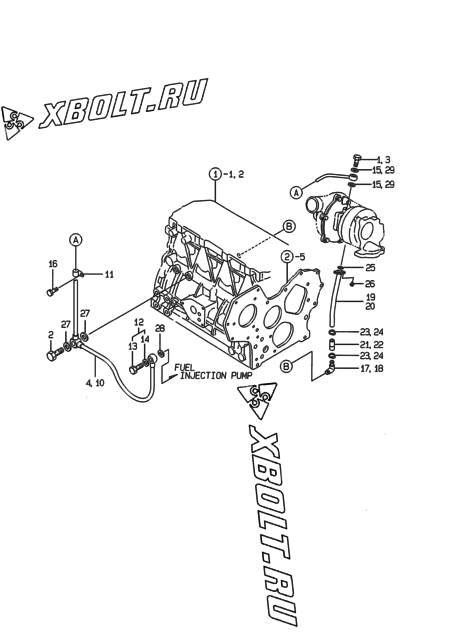  Система смазки двигателя Yanmar 4TNE84T-SA01