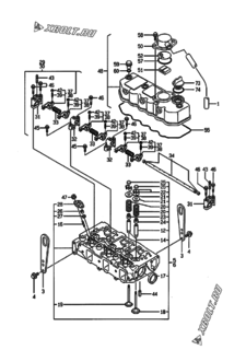  Двигатель Yanmar 3TNE88-G1A01, узел -  Головка блока цилиндров (ГБЦ) 