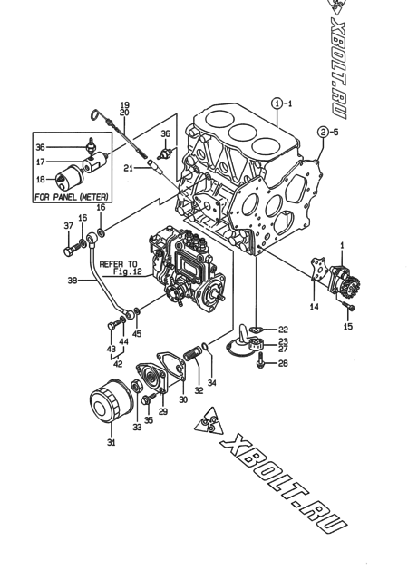  Система смазки двигателя Yanmar 3TNE88C-G1A