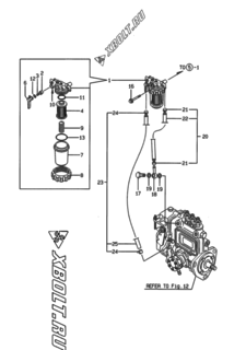  Двигатель Yanmar 3TNE88-G1A01, узел -  Топливный фильтр 