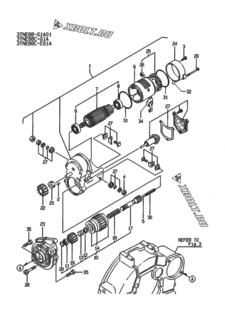  Двигатель Yanmar 3TNE88-G1A01, узел -  СТАРТЕР 