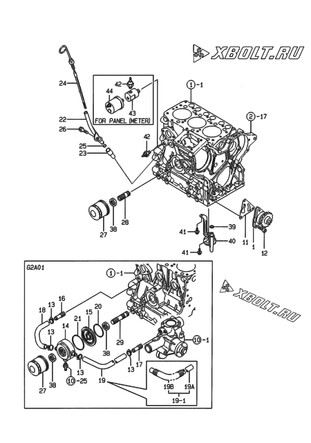  Система смазки двигателя Yanmar 3TNE68-SA
