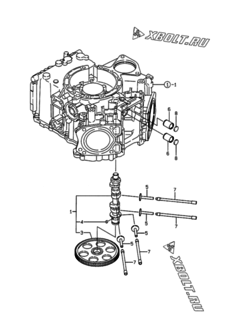  Двигатель Yanmar 2V78C-SB, узел -  Распредвал 