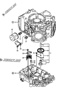  Двигатель Yanmar 2V78C-SC, узел -  Система смазки 