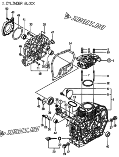  Двигатель Yanmar L70AE-DITYC, узел -  Блок цилиндров 