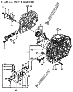  Двигатель Yanmar L70AE-DITYC, узел -  Масляный насос 