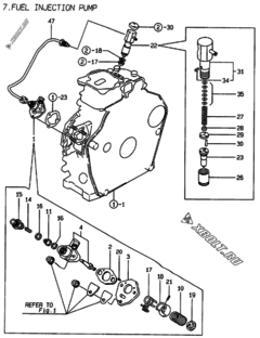  Двигатель Yanmar L70AE-DITYC, узел -  Топливный насос высокого давления (ТНВД) 