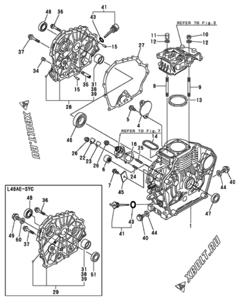  Двигатель Yanmar L48AE-SYC, узел -  Блок цилиндров 