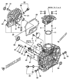  Двигатель Yanmar L60AE-DYC, узел -  Блок цилиндров 