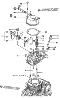  Двигатель Yanmar L60AE-DYC, узел -  Головка блока цилиндров (ГБЦ) 