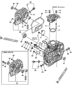  Двигатель Yanmar L70AE-DEGYC, узел -  Блок цилиндров 