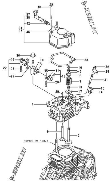  Головка блока цилиндров (ГБЦ) двигателя Yanmar L70AE-DEYC