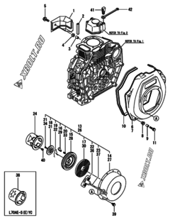  Двигатель Yanmar L70AE-S(E)YC, узел -  Пусковое устройство 