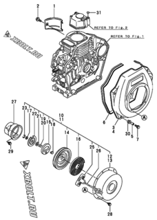  Двигатель Yanmar L40AE-DTMYC, узел -  Пусковое устройство 