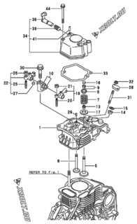  Двигатель Yanmar L60AE-DTMYC, узел -  Головка блока цилиндров (ГБЦ) 