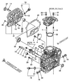  Двигатель Yanmar L90AE-DTMYC, узел -  Блок цилиндров 
