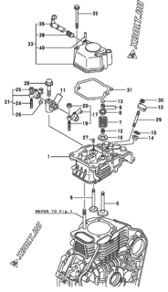  Двигатель Yanmar L90AE-DTMYC, узел -  Головка блока цилиндров (ГБЦ) 