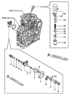 Двигатель Yanmar L90AE-DTMYC, узел -  Топливный насос высокого давления (ТНВД) 