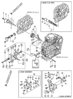  Двигатель Yanmar L100AEDE(P)T, узел -  Масляный насос 